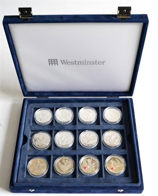 Lot 325 - 24 x Crown-Size Silver Proof Coins, from different series issued by the UK & various...