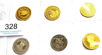 Lot 328 - 6 x London Mint Office Gold Proof Replicas of Rare English Coins, part of the 'Millionaires...