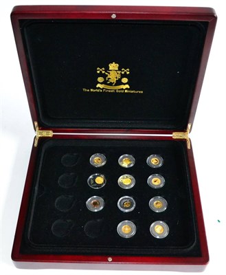 Lot 339 - A Collection of 10 x Miniature Gold Coins comprising: Isle of Man 1/25 crown 2007, China 2 x 20...