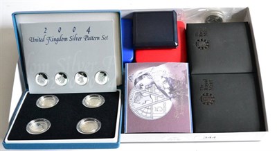 Lot 344 - 13 x UK Silver Proofs comprising: 6 x £5: 1999 'Diana memorial,' 2000 'Millennium,' 2000...