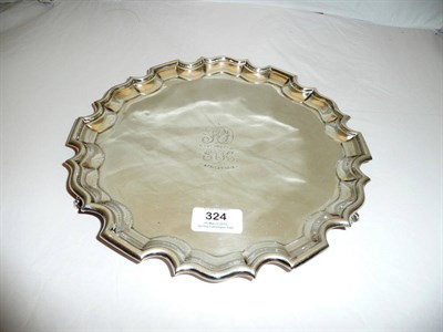 Lot 324 - A George V Small Wine Tray, William Aitken, Birmingham 1912, of shaped circular form with pie crust