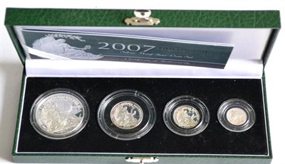 Lot 350 - Britannia 4-Coin Silver Proof Set 2007, comprising £2, £1, 50p & 20p, with cert, in CofI, FDC