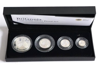 Lot 351 - Britannia 4-Coin Silver Proof Set 2008, comprising £2, £1, 50p & 20p, with cert, in CofI, FDC