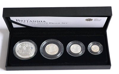 Lot 352 - Britannia 4-Coin Silver Proof Set 2009, comprising £2, £1, 50p & 20p, with cert, in CofI, FDC