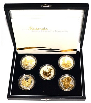 Lot 354 - Golden Silhouette Collection 2006,'  a set of 5 x silver proof Britannia £2 all dated 2006...