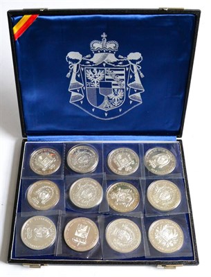 Lot 405 - Germany, a Set of 12 x Silver Medals: 'The Twelve Reigning Princes of Liechtenstein' (minted...