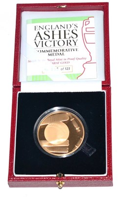 Lot 409 - Commemorative Proof Gold Medal 'England's Ashes Victory 2005,' obv. 'Ashes Test Series Winners...