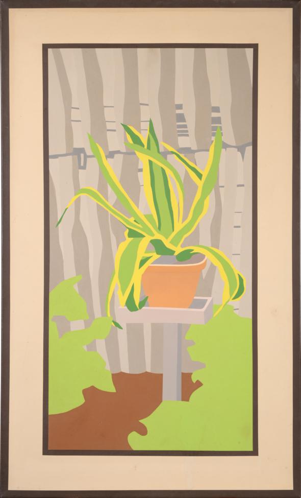 Lot 2002 - *Karl Torok (1950-2015) 'Fence Plants' Inscribed and dated 1973 verso, screenprint on canvas,...