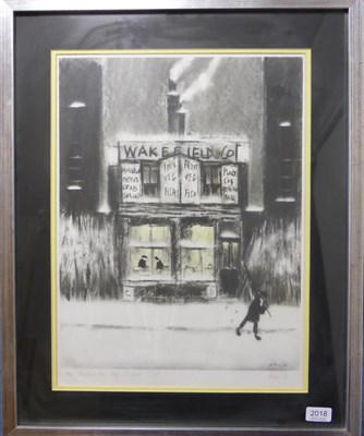 Lot 2018 - After Harold Riley (b.1934) 'The Christmas Tree Shop Salford' Signed in pencil and dated...