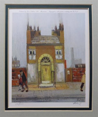 Lot 2019 - After Harold Riley (b.1934) 'The Yellow Door' Signed in pencil and numbered 385/550, a colour...