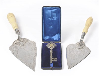 Lot 335 - A Victorian Ivory Mounted Silver Presentation Trowel, New Christ Church, Bradford, Octr 12th...