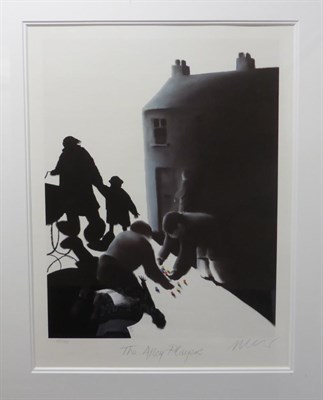 Lot 2027 - After Mackenzie Thorpe (b.1956) 'The Alley Players' Signed in pencil, inscribed and numbered,...