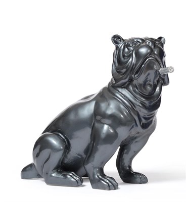 Lot 2033 - Alain Salomon (Contemporary) French Smoking bulldog Signed and numbered 3/8, resin, 41cm high