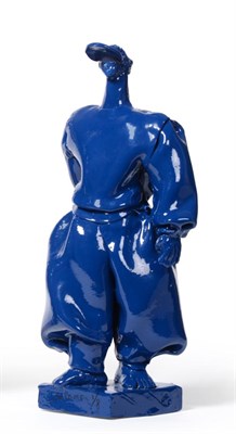 Lot 2034 - Alain Salomon (Contemporary) French Blue figure Signed and numbered 1/8, ceramic, 43cm high
