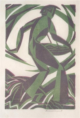 Lot 2039 - Leonard Beaumont (1891-1986) 'The Sower' 1933 Signed in pencil, linocut, 18cm by 12cm...