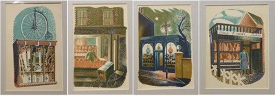 Lot 2041 - Eric Ravilious (1903-1942) 'Family Butcher' 'Baker and Confectioner' 'Hardware' 'Pharmaceutical...