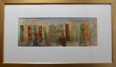 Lot 2071 - Norman Adams RA (1927-2005) 'Autumn Trees, Misty Light' Initialled, inscribed and dated (19)77,...