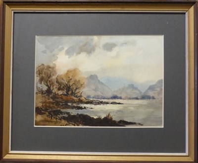 Lot 2076 - Robert Leslie Howey (1900-1981) Lake scene Signed, mixed media, 17cm by 23.5cm