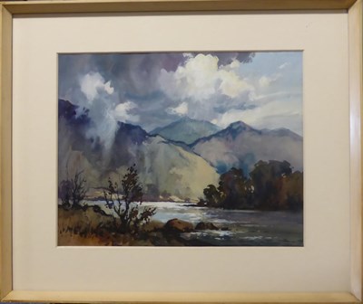 Lot 2077 - Robert Leslie Howey (1900-1981) 'Borrowdale' Signed, inscribed verso, watercolour heightened...
