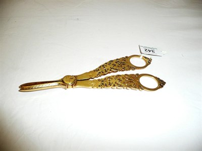 Lot 342 - A Pair of  Victorian Silver Gilt Grape Shears, Holland, Aldwinkle & Slater, London 1899,...