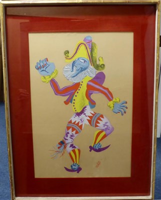 Lot 2094 - *JJ (20th century) Study of a harlequin Initialled and dated 1959, gouache, 50cm by 34cm