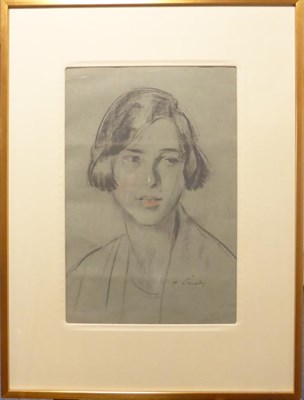 Lot 2105 - Philip Naviasky (1894-1983)  A head and shoulders portrait of a lady Signed, pastel, 45cm by 30cm