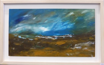 Lot 2116 - Stephen Charlton (Contemporary) 'Blue Storm' Signed and inscribed, dated 2010 verso, oil on...