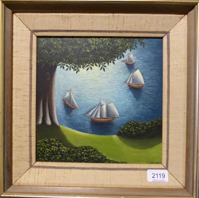 Lot 2119 - Jerzy Marek (1925-2014) Polish 'Boating' Signed, inscribed verso and dated 1980, oil on board,...