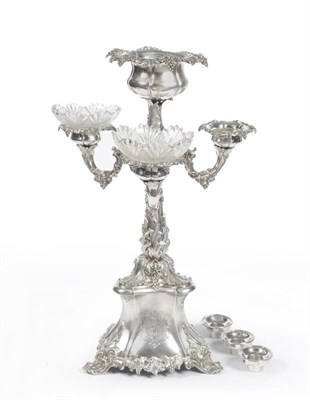 Lot 345 - A Victorian Table Centrepiece, William Robert Smily, London 1854, of naturalistic design with...