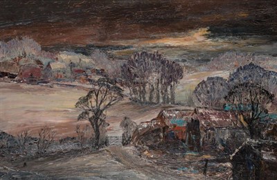 Lot 2132 - Helen Layfield Bradley MBE (1900-1979) 'Moon Over the Fells and Snow' With fly insignia, oil on...