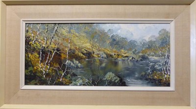 Lot 2141 - Charles Wyatt Warren (1908-1993)  Lakeland landscape Signed, oil on board, 24cm by 53.5cm