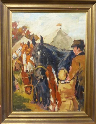 Lot 2153 - John Holt (b.1949) 'Wetherby Show' Signed, inscribed verso, oil on canvas, 38cm by 28cm...