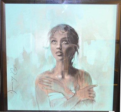 Lot 2183 - Oksana Leadbitter (b.1974) Hungarian 'Natalie' Signed, inscribed verso and dated 2010, charcoal and