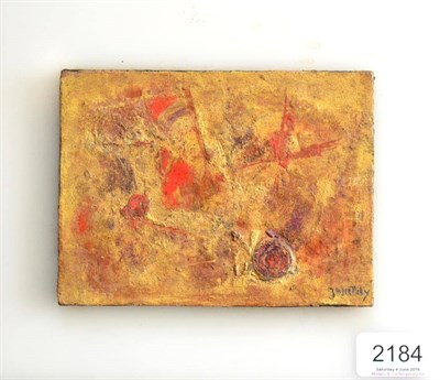 Lot 2184 - Luc Janetzky (b.1938) Belgian Abstract Signed, mixed media on panel, 11.5cm by 15cm...