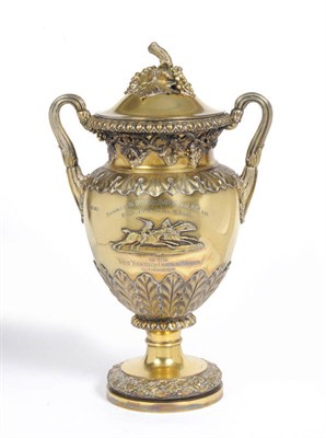 Lot 359 - A George IV Silver Gilt Cup and Cover, Benjamin Smith II, London 1828, the circular foot chased...