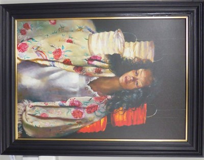 Lot 2057 - After Robert Lenkiewicz (1941-2002) 'Anna with Paper Lanterns' Giclee on canvas, 82cm by 58cm  Sold