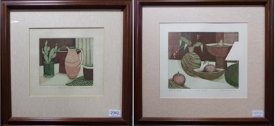 Lot 2062 - Rigmor Hansen (1941-1995) Norwegian 'Still life 4' 'Still Life XV' Each signed in pencil and...