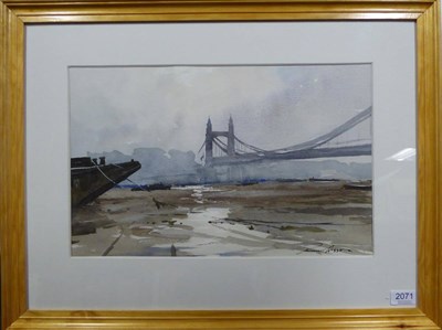 Lot 2071 - Edward Wesson RI, RBA, RSMA (1910-1983) 'Hammersmith Bridge' Signed, inscribed under mount,...