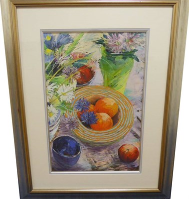 Lot 2094 - Robert Dutton (Contemporary) 'Flowers and Fruit' Signed, pastel, 54cm by 36cm  Provenance:...