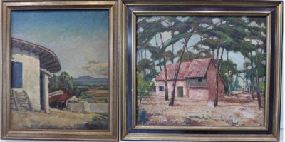 Lot 2096 - Josselin Bodley (1893-1974) Trulli in an Italian landscape Signed, oil on canvas, together with...