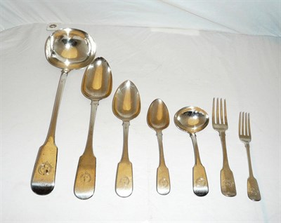 Lot 364 - A Part Service of Flatware, various makers, Exeter and London, circa 1822-56, fiddle pattern,...