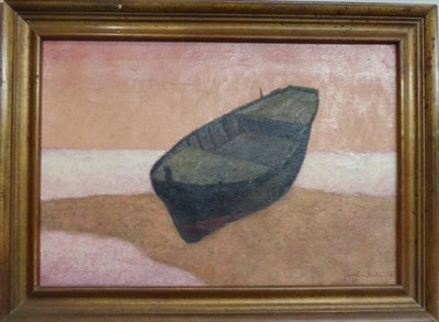 Lot 2106 - Josselin Bodley (1893-1974) Beached rowing boat Signed and dated (19)63, oil on canvas, 36cm by...