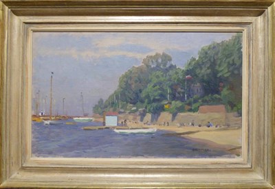 Lot 2112 - Paul Kayser (1869-1942) German  River Elbe, Blankanese Signed, oil on canvas board, 31cm by 51cm