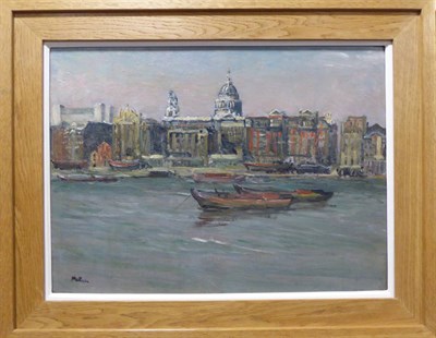 Lot 2116 - Lord Methuen RA (1886-1974) 'St Pauls from South Bank' Signed, oil on board, 38.5cm by 52cm...