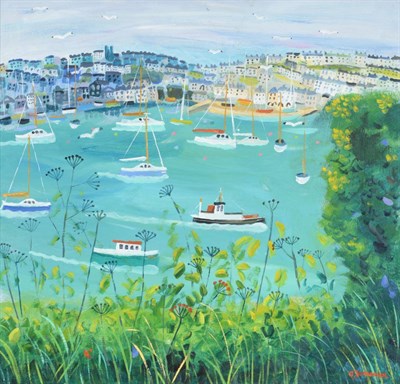 Lot 2121 - Alan Furneaux (Contemporary) Cornish harbour scene Signed, acrylic on board, 48cm by 50cm  See...