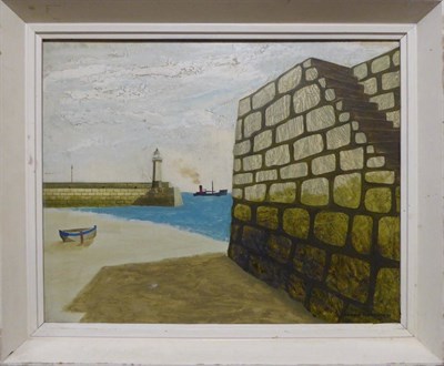 Lot 2122 - Gerald Parkinson (b.1926) 'Passing Ship - St Ives' Signed and dated (19)59, inscribed verso, oil on