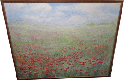 Lot 2157 - Jean Rogéres (20th/21st century) French Poppy field Signed, oil on canvas, 139cm by 182cm...