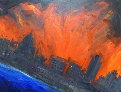 Lot 2159 - Sophie Hayward (Contemporary) 'Evening, City of London, Gathering Storms' Signed and inscribed...