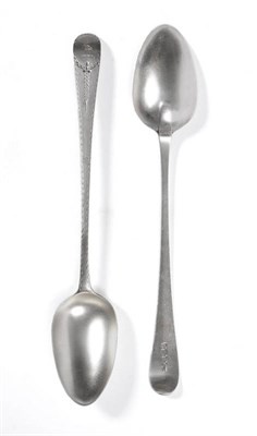 Lot 370 - A Pair of George III Basting Spoons, Hester Bateman, London 1782, Old English pattern, bright...