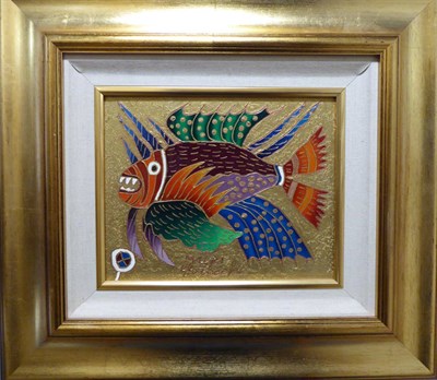 Lot 2175 - Yuri Gorbachev (b.1948) Russian 'Tropical Fish'   Signed, signed and inscribed verso, oil and...